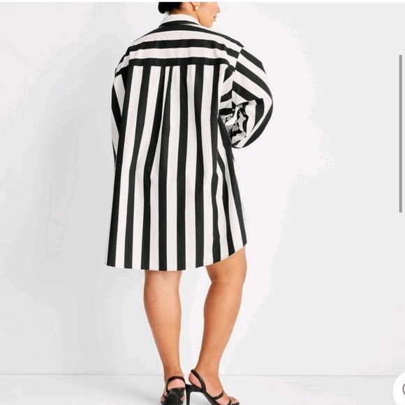 🔖 FUTURE COLLECTIVE Kahlana Barfield Brown Asymmetrical Long Sleeve Shirt Dress - Picture 6 of 17